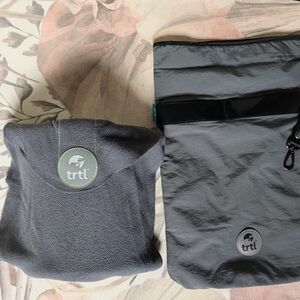 Trtl Gray Travel Pillow and Bag Set